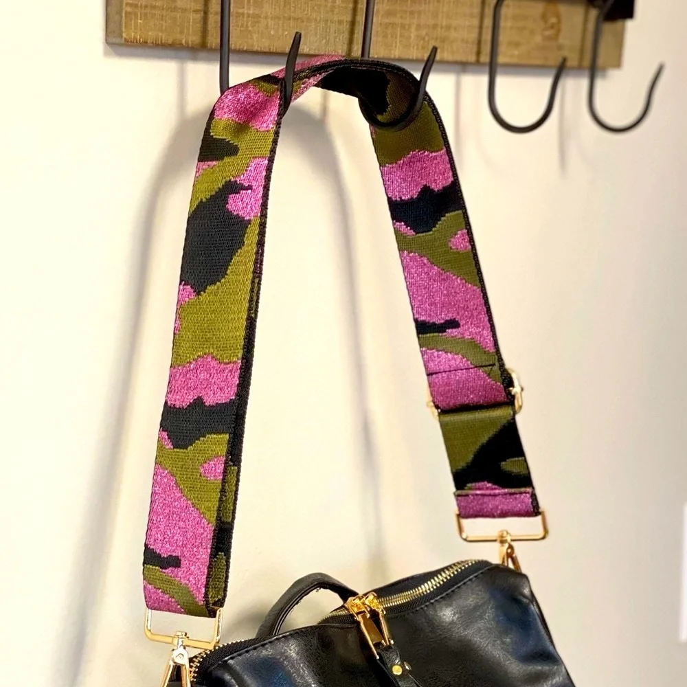 Brand NEW Crossbody Strap for any Bag in Metallic Lavender Camo 💜💚